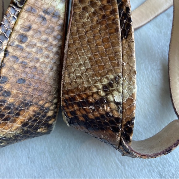 Jimmy Choo snake skin python sandal wedge size 39 (8.5) Authentic - Picture 10 of 11